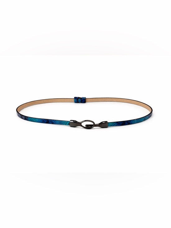The Limited Accessories - The Limited Blue Snake-Print Slim Women's Belt
